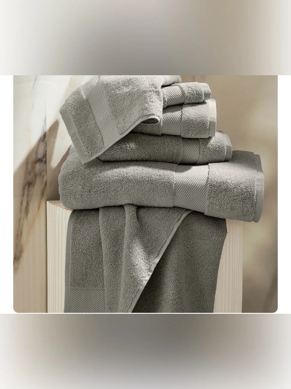NWT Boll & Branch Plush Bath Towel Set new new new color pewter
